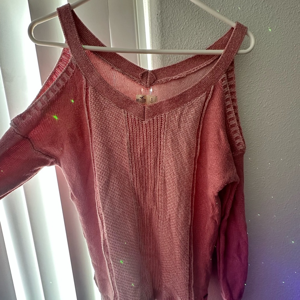 Hollister Pink Cold Shoulder Sweater